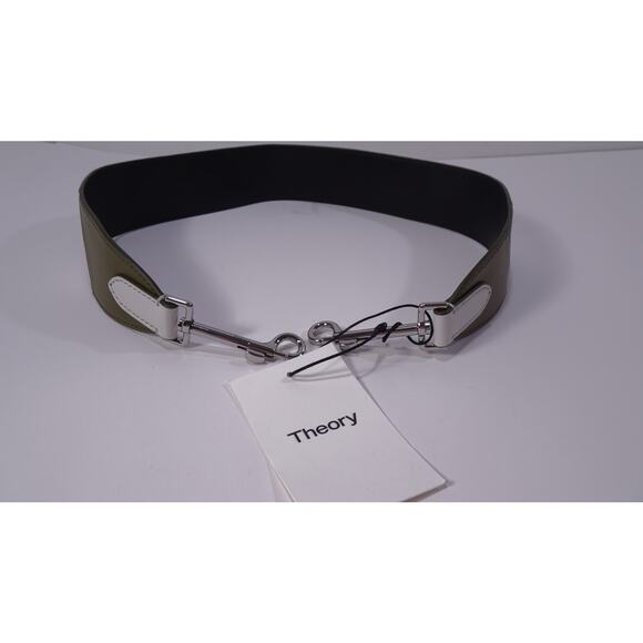 Theory Women's Transformer Patchwork Strap Military Green Halyan Leather NWT 125 - Picture 9 of 15